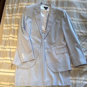 Brooks Brothers Seersucker Light Blue Striped Womens Suit